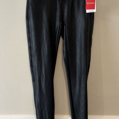 New With Tags Spanx Faux Leather Legging Black Size Large Style 2437